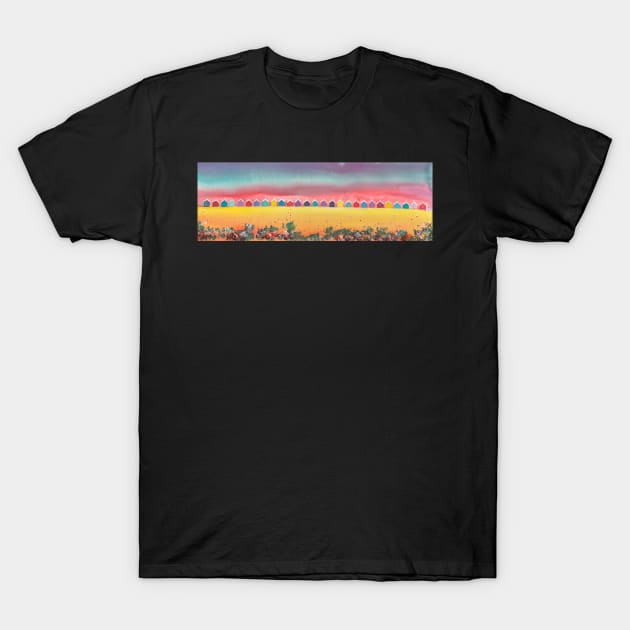 Beach Huts T-Shirt by FrancesArt